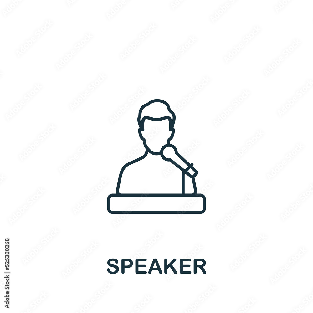 Speaker icon. Line simple icon for templates, web design and infographics Speaker icon. Line simple icon for templates, web design and infographics