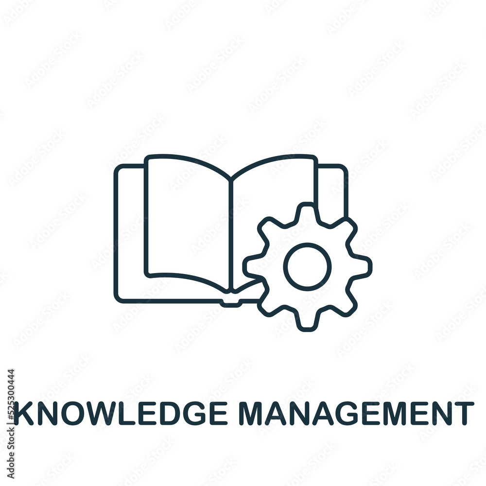 Knowledge Management icon. Line simple icon for templates, web design ...