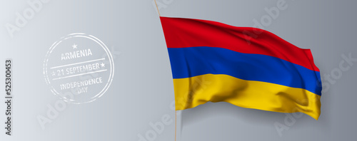 Free Download Armenia happy independence day greeting card, banner with template text vector illustration - GFXLoad