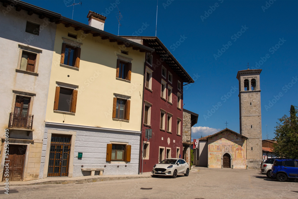 The historic 15th century Church of San Pietro and San Biagio in the Brossana Borgo area of Cividale del Friuli, Udine Province, north east Italy
