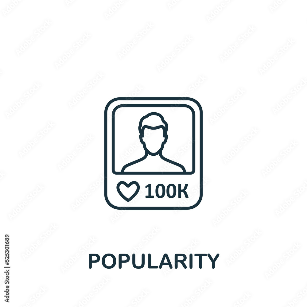 Fototapeta premium Popularity icon. Line simple icon for templates, web design and infographics