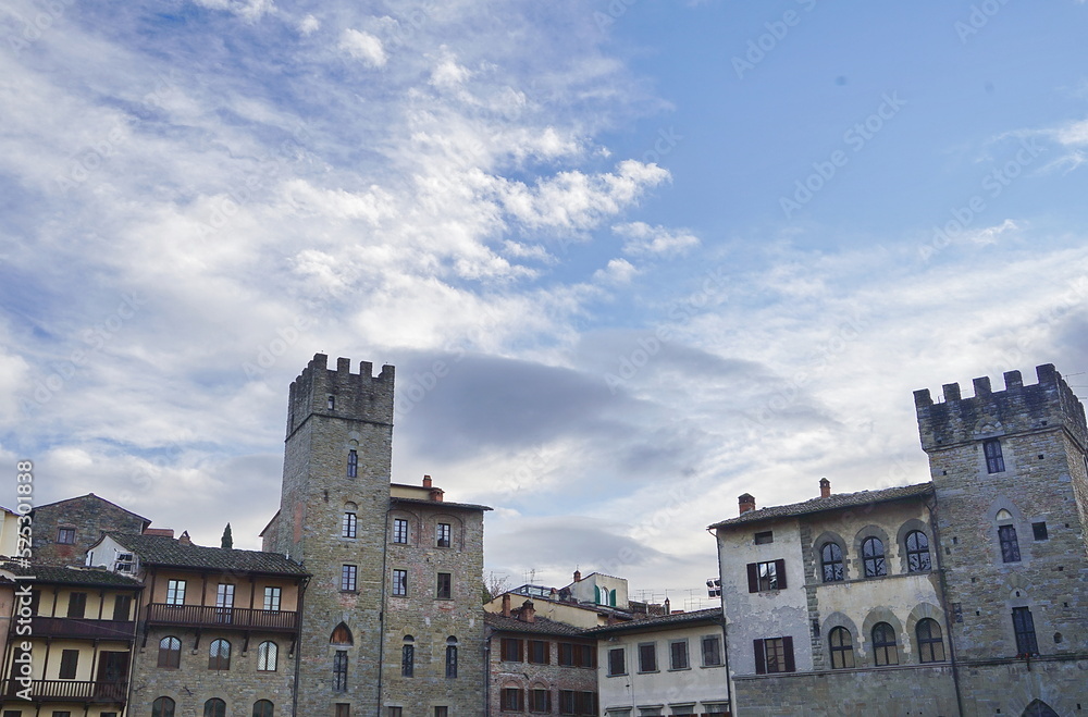 Grande square in Arezzo, Tuscany, Italy