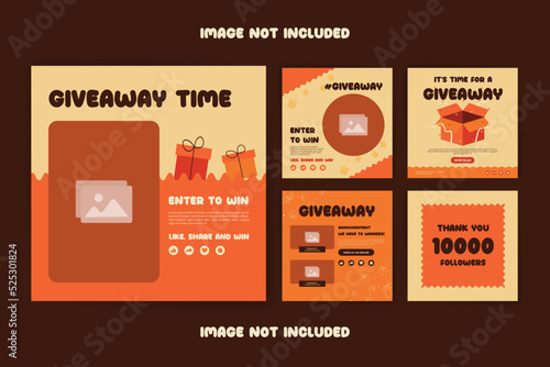 Giveaway poster template design for social media post or website banner.