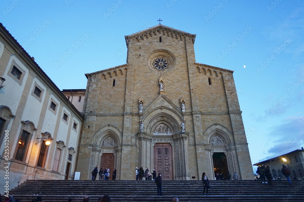 Facade of the cathedral of Arezzo, Tuscany, Italy