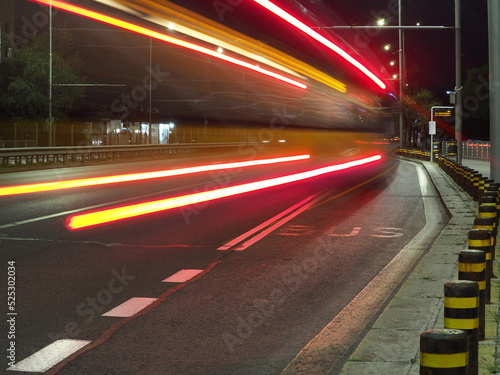 Long exposure on night road