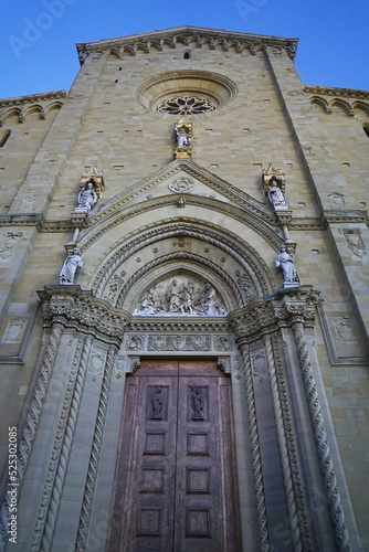 Facade of the cathedral of Arezzo  Tuscany  Italy