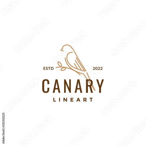 minimal bird canary branch logo design