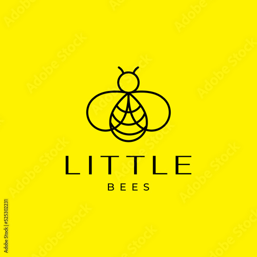 geometric minimal bee logo design