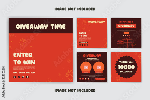 Giveaway poster template design for social media post or website banner.