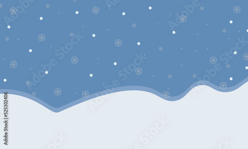Fototapeta Naklejka Na Ścianę i Meble -  Snow blue ice background. Christmas snowy winter design. White falling snowflakes, abstract landscape. Cold weather effect. Magic nature fantasy snowfall texture decoration. Vector illustration