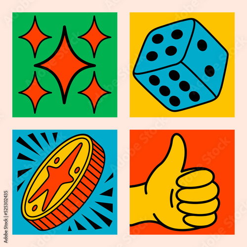 Cartoon vector funny cute Comic characters. Crazy cartoons Abstract vector collection