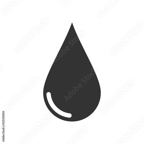 water drop icon. Vector illustration isolated on white background.