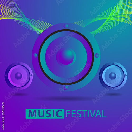 music party and festival speakers poster layout illustrator vector