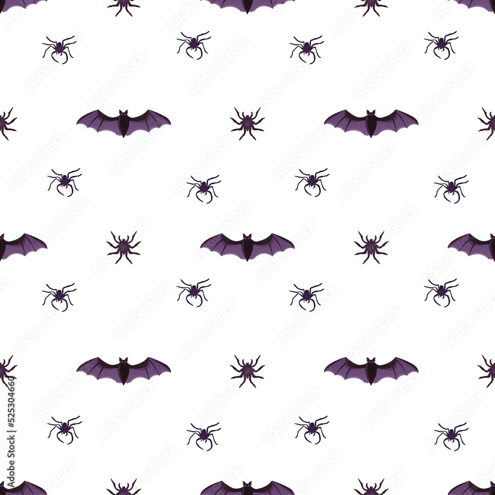 Halloween seamless pattern in purple tones. High quality image and white background. Halloween seamless pattern in purple tones. High quality image and white background.