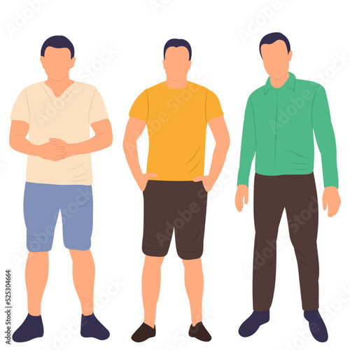 group man in flat style isolated  vector