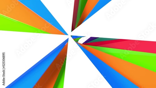 Colors radiating spinning many levels layer composition abstract, endless loop, 3d animation
