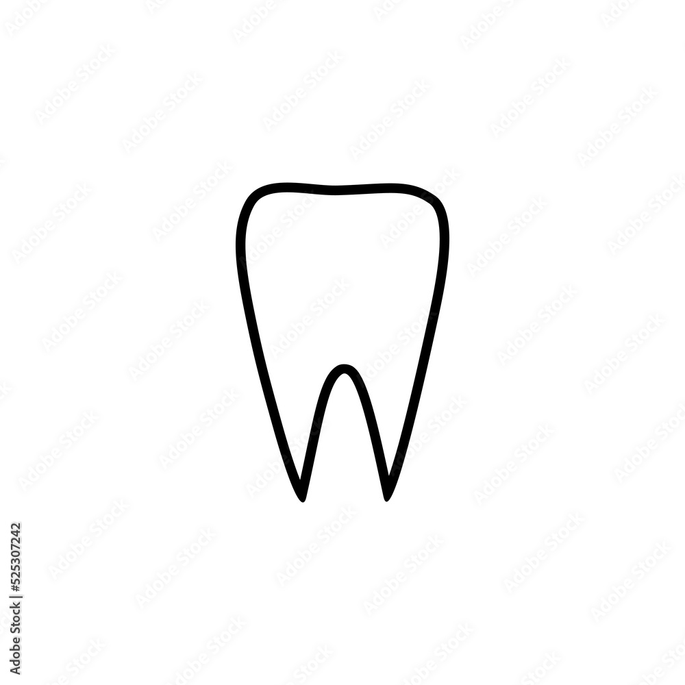 Hand draw tooth icon Hand draw tooth icon