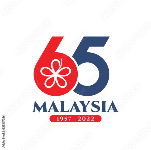 Kuala Lumpur - Malaysia. August 31, 2022: 65 Hari Kemerdekaan Malaysia, Teguh Bersama (Translation: Independence Day of Malaysia, Strong Together). 1957 - 2022. Vector Illustration.