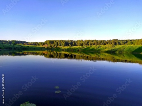 Beautiful summer nature on various reservoirs in Europe. Unique image for decoration