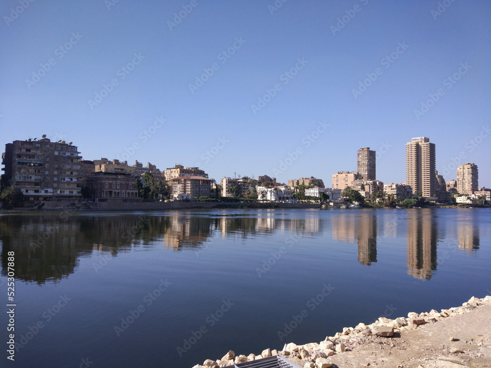 View of Nile river and Zamalek island - Cairo, Egypt