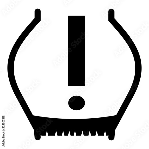 Modern automotive icon of tire pressure sensor . The coolest car icons ever made. Mechanic dashboard fault code illustration  
