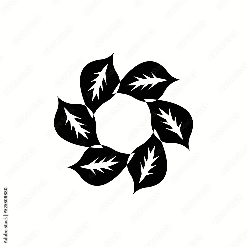 Fototapeta premium Black leaf nature vector logo 