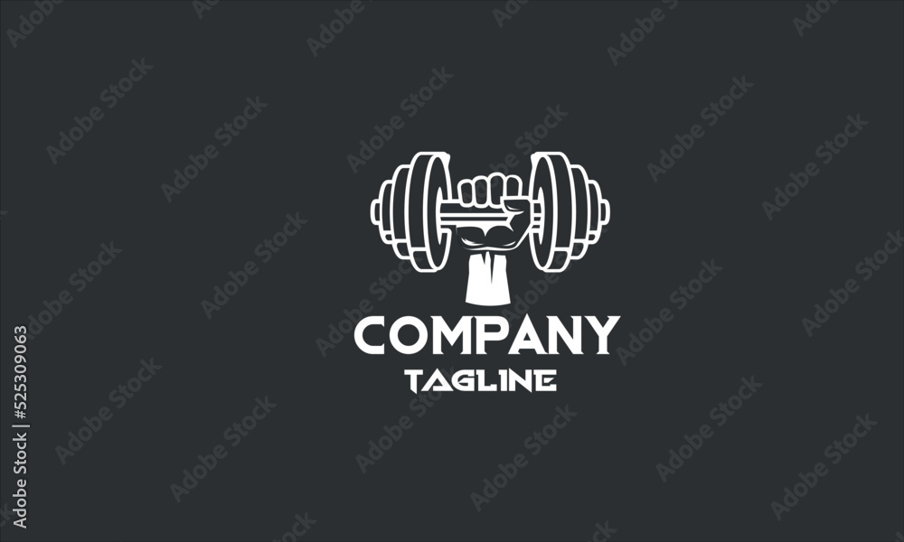 minimal gym logo design template