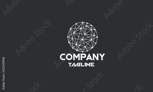 minimal global tech logo template