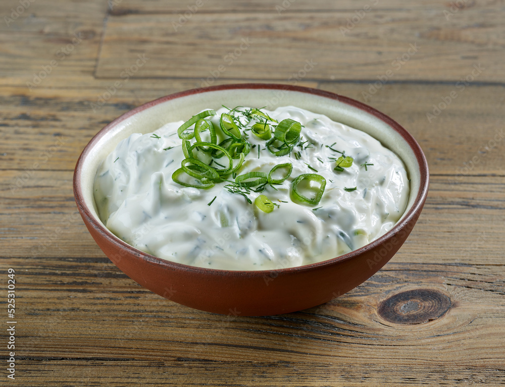 bowl of sour cream or greek yogurt bowl of sour cream or greek yogurt