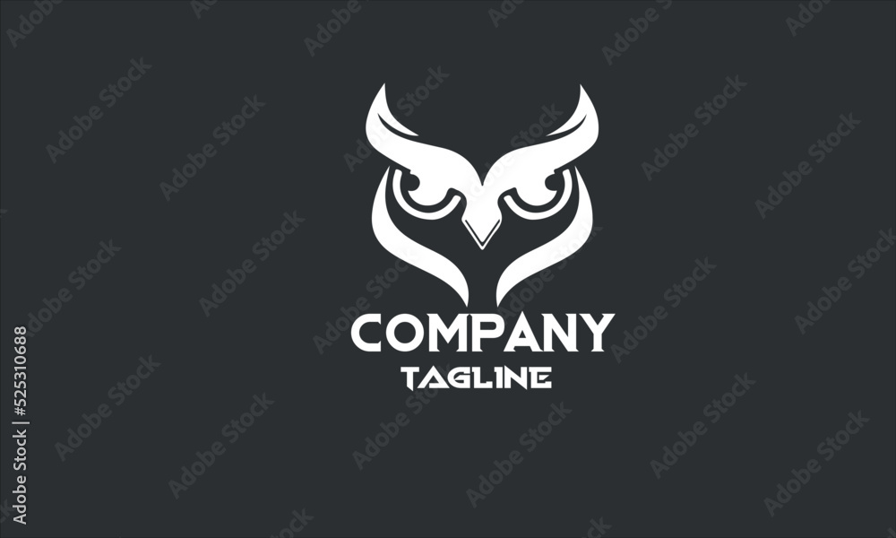 minimal owl logo design template