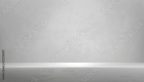 Studio room with 3D display shelf,Background Grey Cement textured with light and shadow,Vector minimal backdrop of Gray Concrete banner loft design for product presentation on sale,promotion