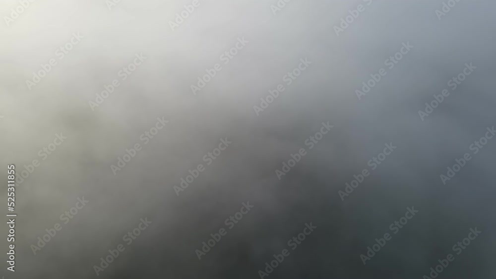 Aerial view white fog cloud cover the green forest in Malaysia Aerial view white fog cloud cover the green forest in Malaysia