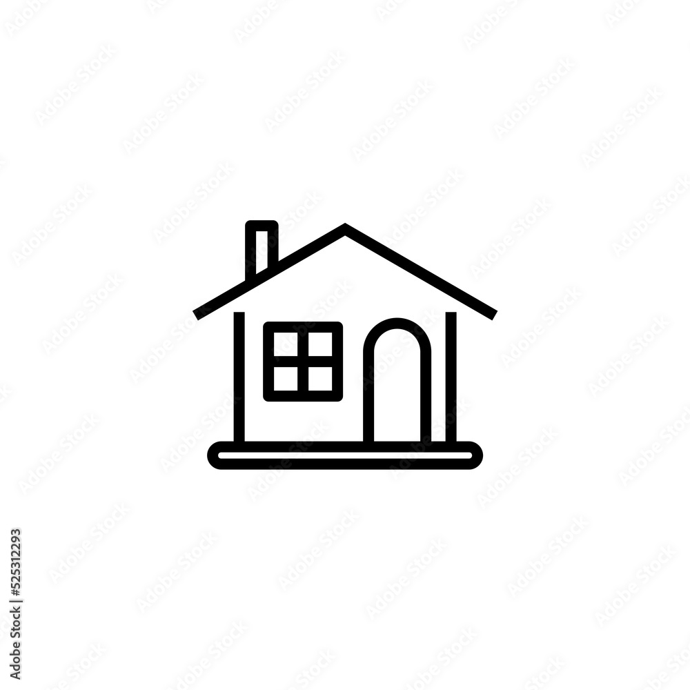 House line icon isolated on white background House line icon isolated on white background