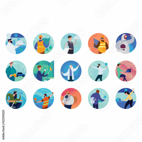 Occupations scenes Isolated Vector icon which can easily modify or edit