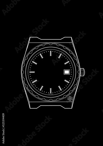Mobile wallpaper with minimalist watch illustration	

