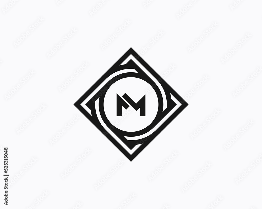 Abstract Modern Logo badge design with M letter mark Abstract Modern Logo badge design with M letter mark