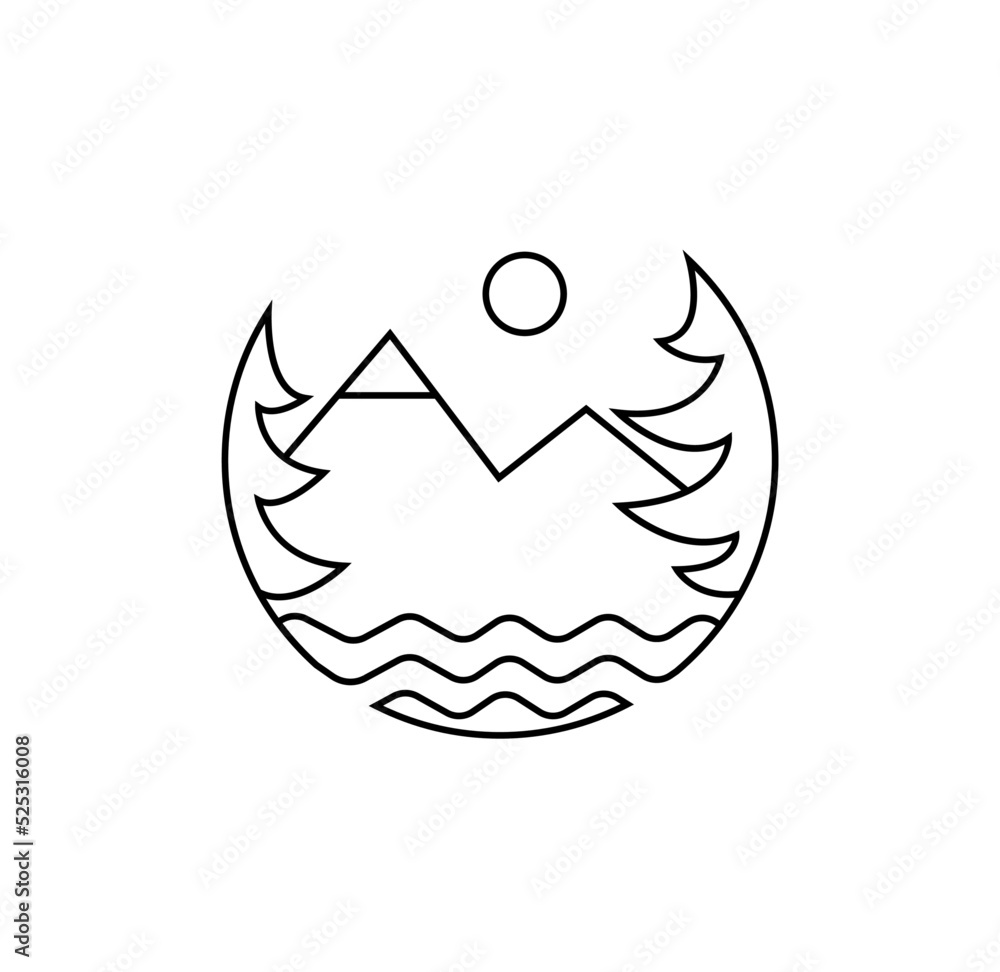 Obraz premium simple mountain logo