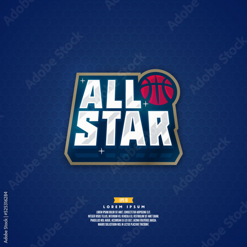 Modern professional basketball logo design. All star sign.