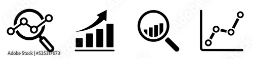 Growing graph icon set. Growing bar graph. Two-tone version on black and white background. Business chart with arrow. Growths chart collection.