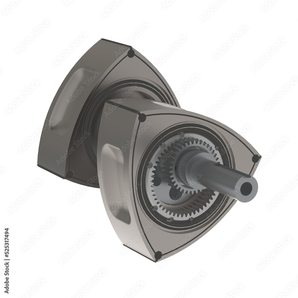Rotary Wankel engine piston camshaft 3D illustration isolated on white  Illustration Stock | Adobe Stock