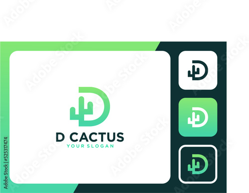 cactus logo design with letter g