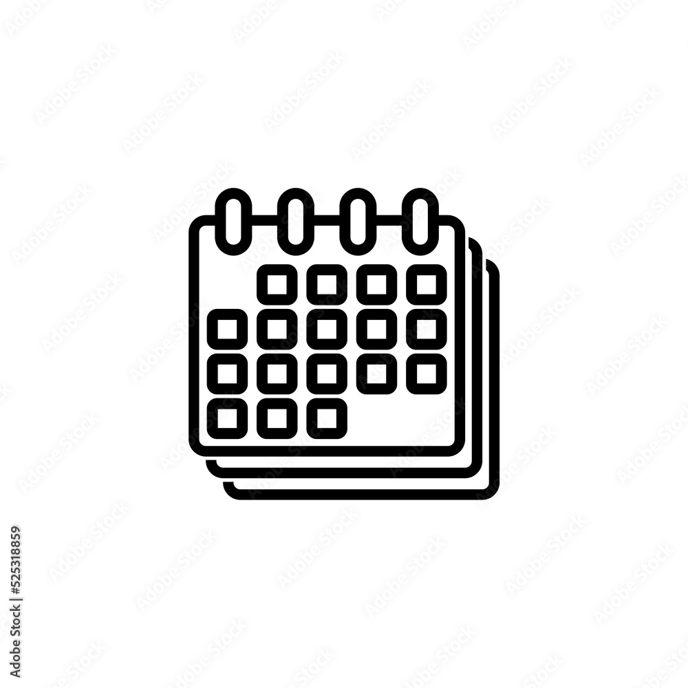Calendar line icon isolated on white background Calendar line icon isolated on white background