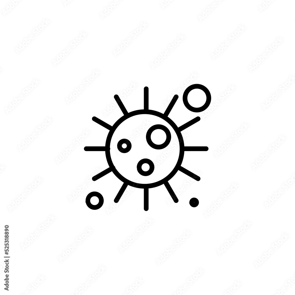 Covid virus line icon isolated on white background Covid virus line icon isolated on white background