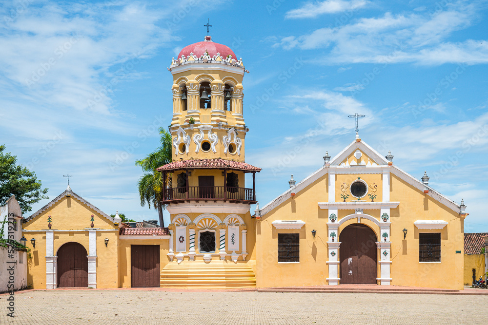 santa barbara church in mompox colonial town, colombia