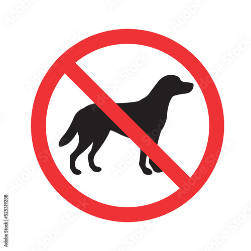 Vector flat no dog sign isolated on white background