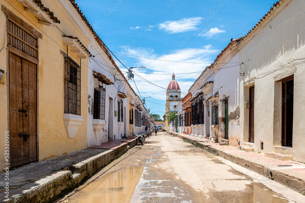 street view of mompox colonial town, colombia