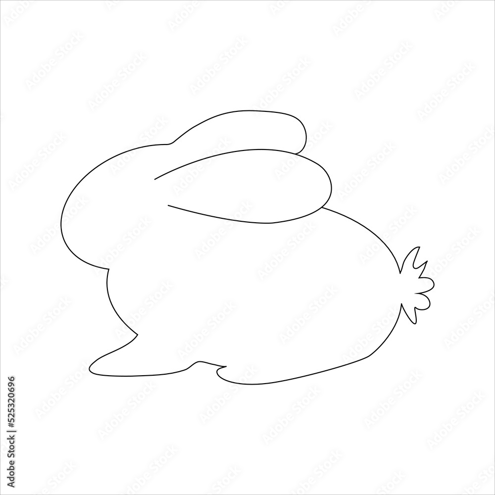 Outline of a rabbit isolated on a white background. Outline of a rabbit isolated on a white background.