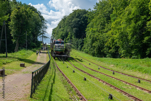 Fototapeta Naklejka Na Ścianę i Meble -  Poland, Elbląg, The inclined plane carriage in Buczyniec