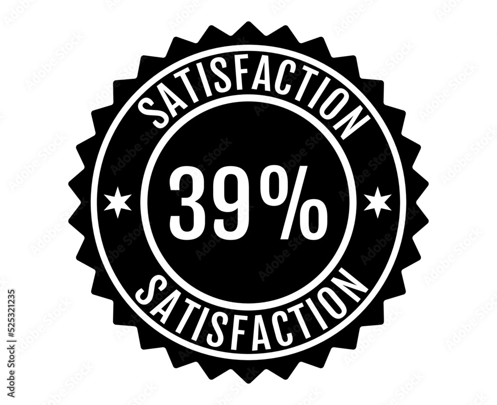 39% Satisfaction Sign Vector transparent background