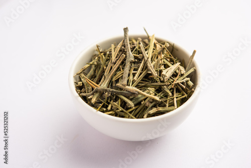 Ayurvedic Dry Kiratatikta or Swertia chirata or Gentianaceae herb used in the various treatments photo